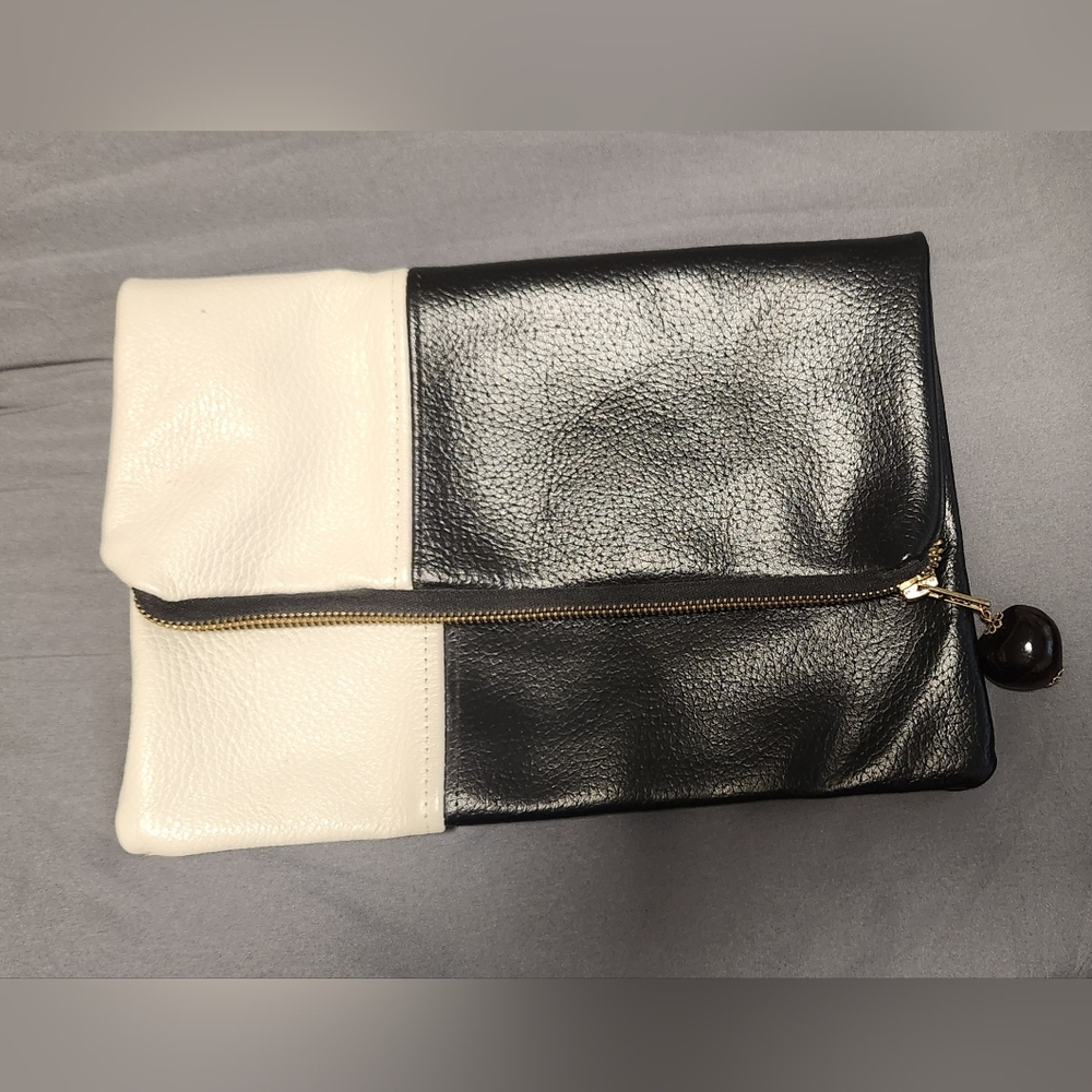 Handcrafted Cow Leather Lined Clutch Purse EUC